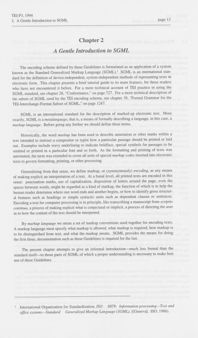 Figure 2. A page of version P3 of the TEI Guidelines.